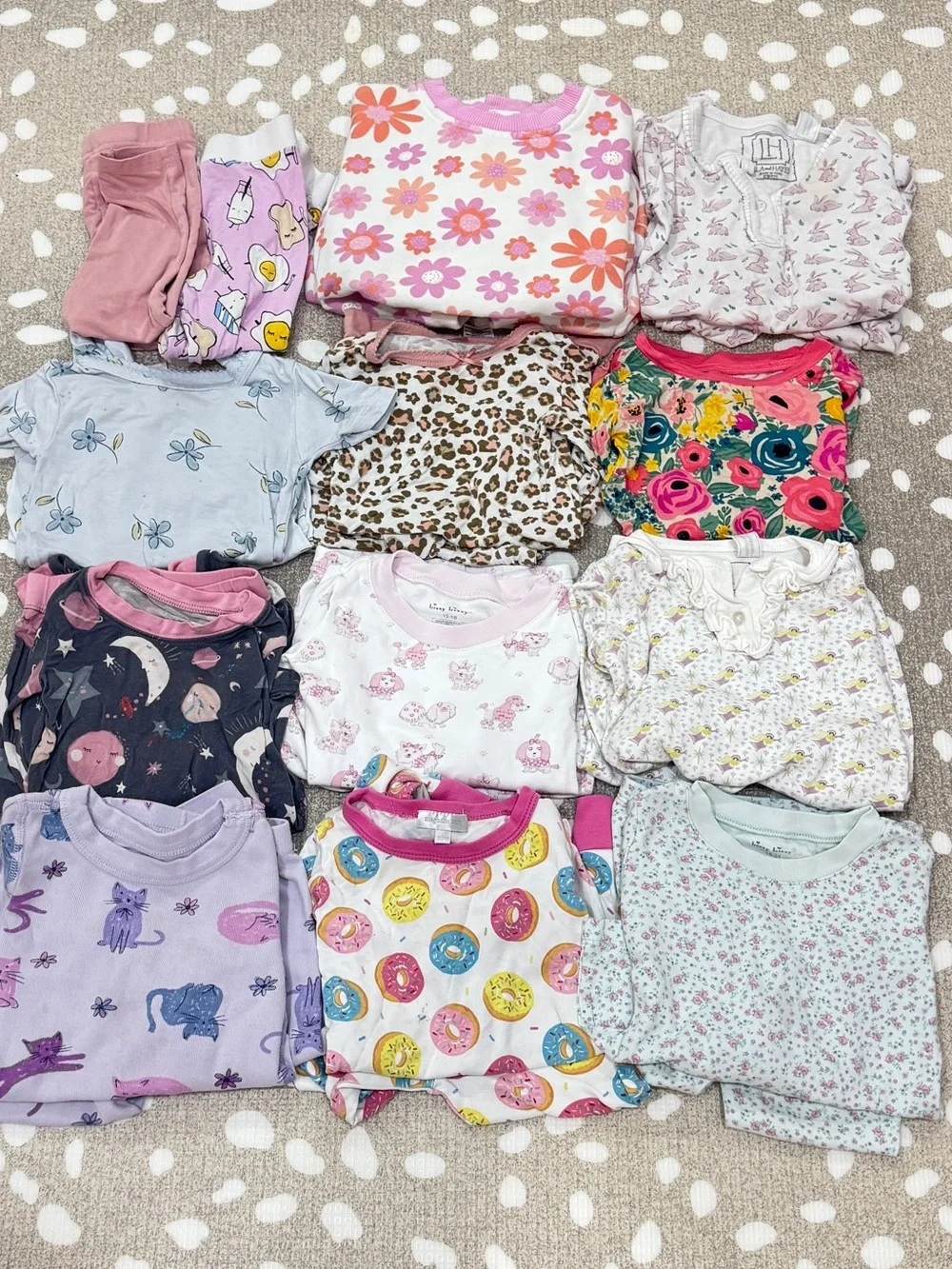 Lot of 22 Bamboo Pajamas set pima kissy kissy baby toddler girl long sleeve pant